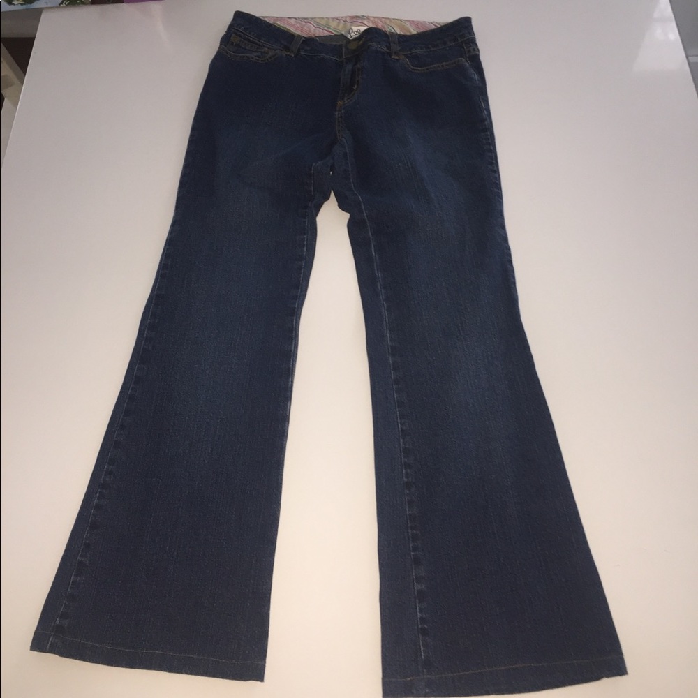 Lilly pulitzer argyle pocket blue flare jeans 8